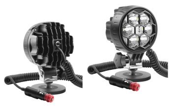 LED munkalámpa mágneses tartóval, spirál kábeles, kapcsolóval