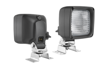 Halogén munkalámpa omega tartóval, beépített AMP Faston csatlakozóval, kapcsolóval