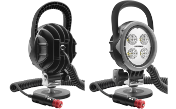 LED munkalámpa mágneses tartóval, spirál kábeles, kapcsolóval