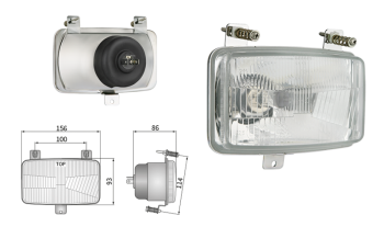 Fényszóróbetét, H4 típusú (fények: tompított, távolsági)