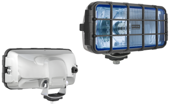 Halogén távolsági fényszóró krómházban - kék