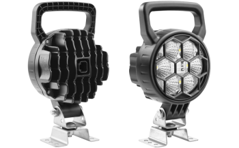 LED munkalámpa omega tartóval, beépített Deutsch DT04-2P csatlakozóval