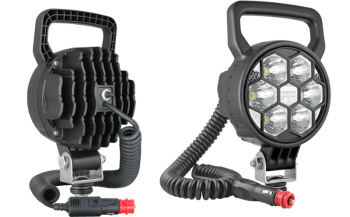 2500 lm - LED modul 12V-24V, spirálkábel 8 m, szivargyújtó csatlak., védő rács, fogantyú