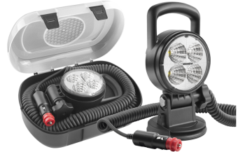 LED munkalámpa tapadókorong tartó, spirál kábeles, kapcsolóval