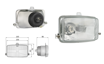 Fényszóróbetét, H4 típusú (fények: tompított, távolsági, parkoló)