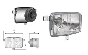 Fényszóróbetét, H4 típusú (fények: tompított, távolsági)