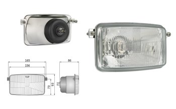 Fényszóróbetét, H4 típusú (fények: tompított, távolsági)