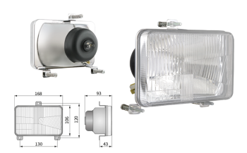 Fényszóróbetét, H4 típusú, lyuktávolság 130x120 (fények: tompított, távolsági, parkoló)