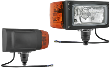 Fényszóró H4 típusú, alsó tartóval, kábellel - jobb