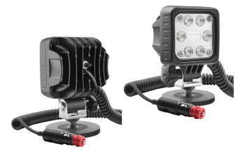 LED munkalámpa mágneses tartóval, spirál kábeles, kapcsolóval