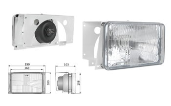 Fényszóró H4 típusú, lyuktávolság 150x90 (fények: tompított, távolsági)