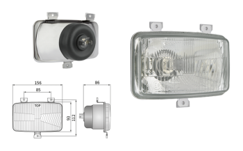 Fényszóróbetét, H4 típusú (fények: tompított, távolsági)