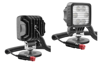 LED munkalámpa mágneses tartóval, spirál kábeles, kapcsolóval