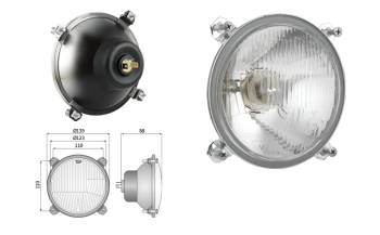 Fényszóró R2 típusú - bal oldali közlekedés (fények: tompított, távolsági)