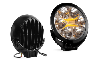 LED távolsági fényszóró, fekete kerettel, két színű helyzetjelző lámpa