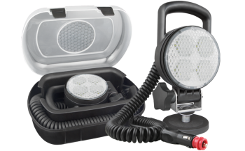 LED munkalámpa mágneses tartóval, spirál kábeles, kapcsolóval