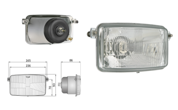 Fényszóróbetét, H4 típusú (fények: tompított, távolsági, parkoló)