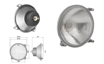 Fényszóró R2 típusú - jobb oldali közlekedés (fények: tompított, távolsági)