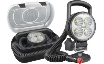 LED munkalámpa mágneses tartóval, spirál kábeles, kapcsolóval