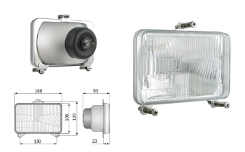 Fényszóróbetét, H4 típusú, lyuktávolság 130x120 (fények: tompított, távolsági)