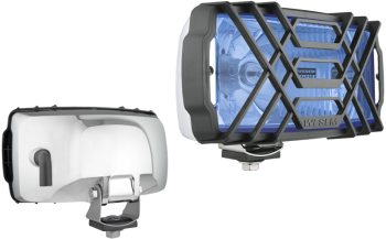 Halogén távolsági fényszóró krómházban - kék