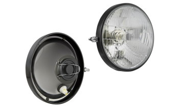 Fényszóróbetét, H4 típusú fém kerettel - bal (fények: tompított, távolsági, parkoló)