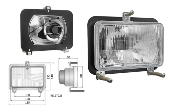 Fényszóró H4 típusú, lyuktávolság 130x140 (fények: tompított, távolsági)