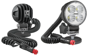 LED munkalámpa mágneses tartóval, spirál kábeles, kapcsolóval