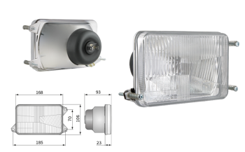 Fényszóróbetét, H4 típusú, lyuktávolság 185x70 (fények: tompított, távolsági, parkoló)