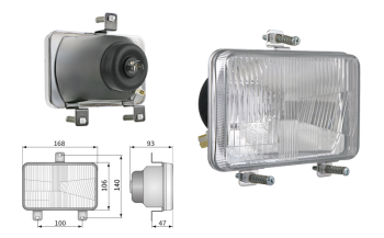 Fényszóróbetét, H4 típusú, lyuktávolság 100x140 (fények: tompított, távolsági, parkoló)