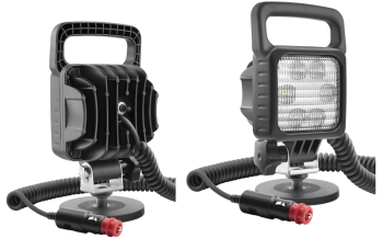 LED munkalámpa mágneses tartóval, spirál kábeles, kapcsolóval