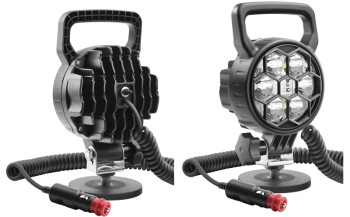 LED munkalámpa mágneses tartóval, spirál kábeles, kapcsolóval