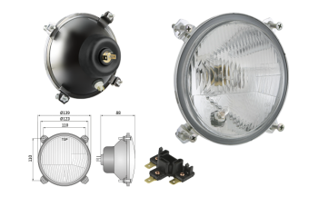 Fényszóró R2 típusú - jobb oldali közlekedés (fények: tompított, távolsági, parkoló)
