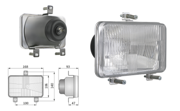 Fényszóróbetét, H4 típusú, lyuktávolság 100x140 (fények: tompított, távolsági)